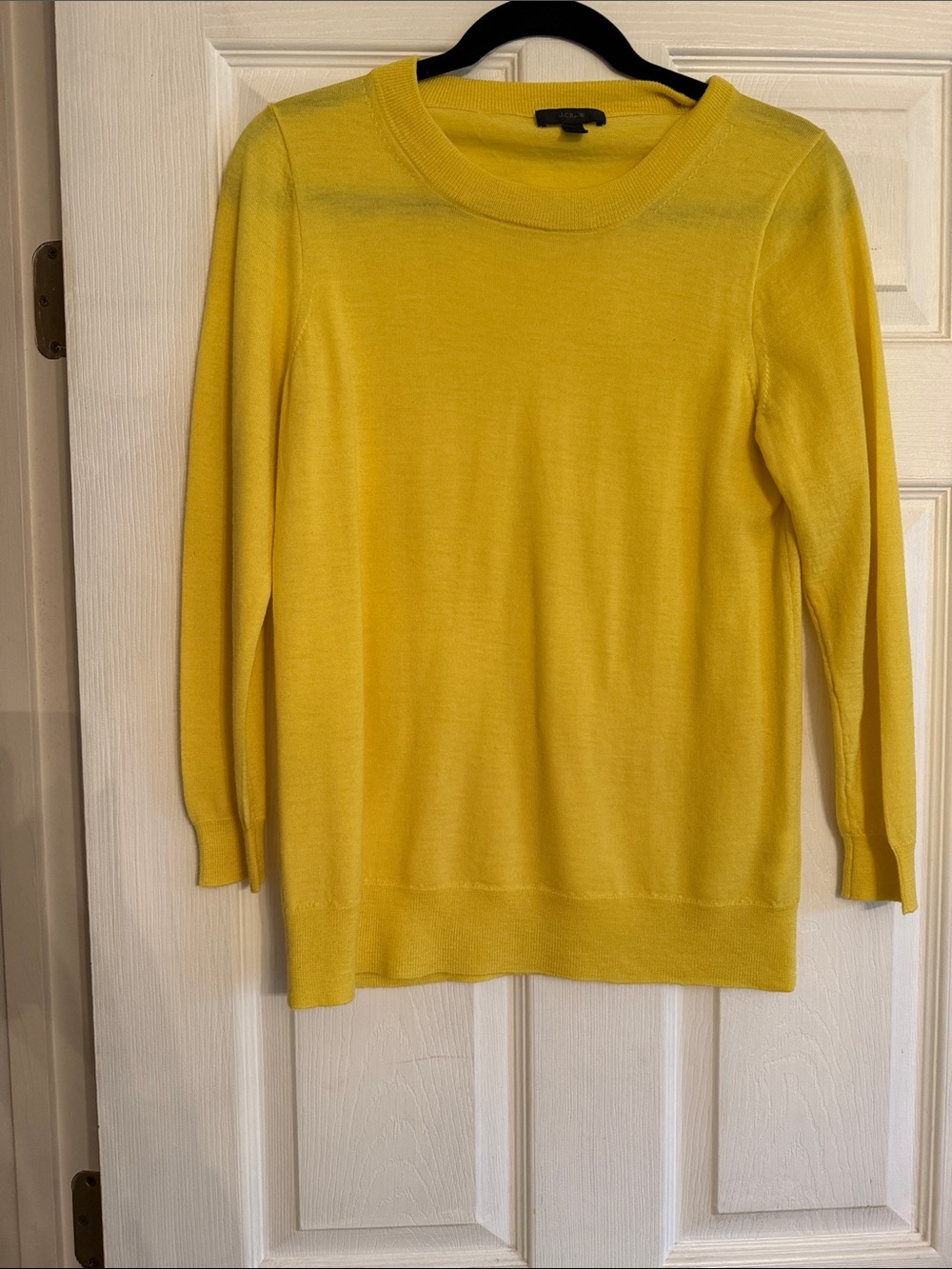 J. Crew Yellow Merino Wool Crewneck Sweater M - Picture 2 of 4